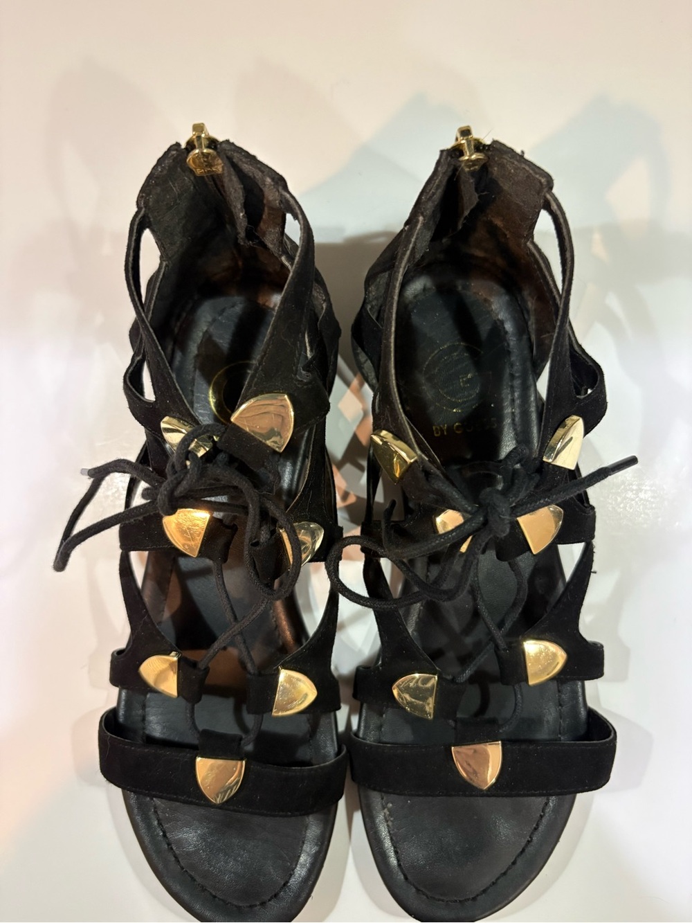 GUESS Lace-Up Gladiator Sandals with Gold Accents - Picture 10 of 10